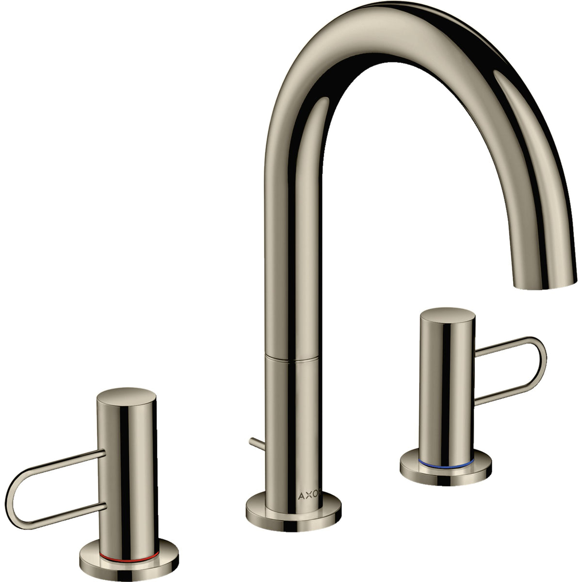AXOR-Uno-3-hole-basin-mixer-160-with-loop-handles-and-pop-up-waste-set-Polished-Nickel-38054830