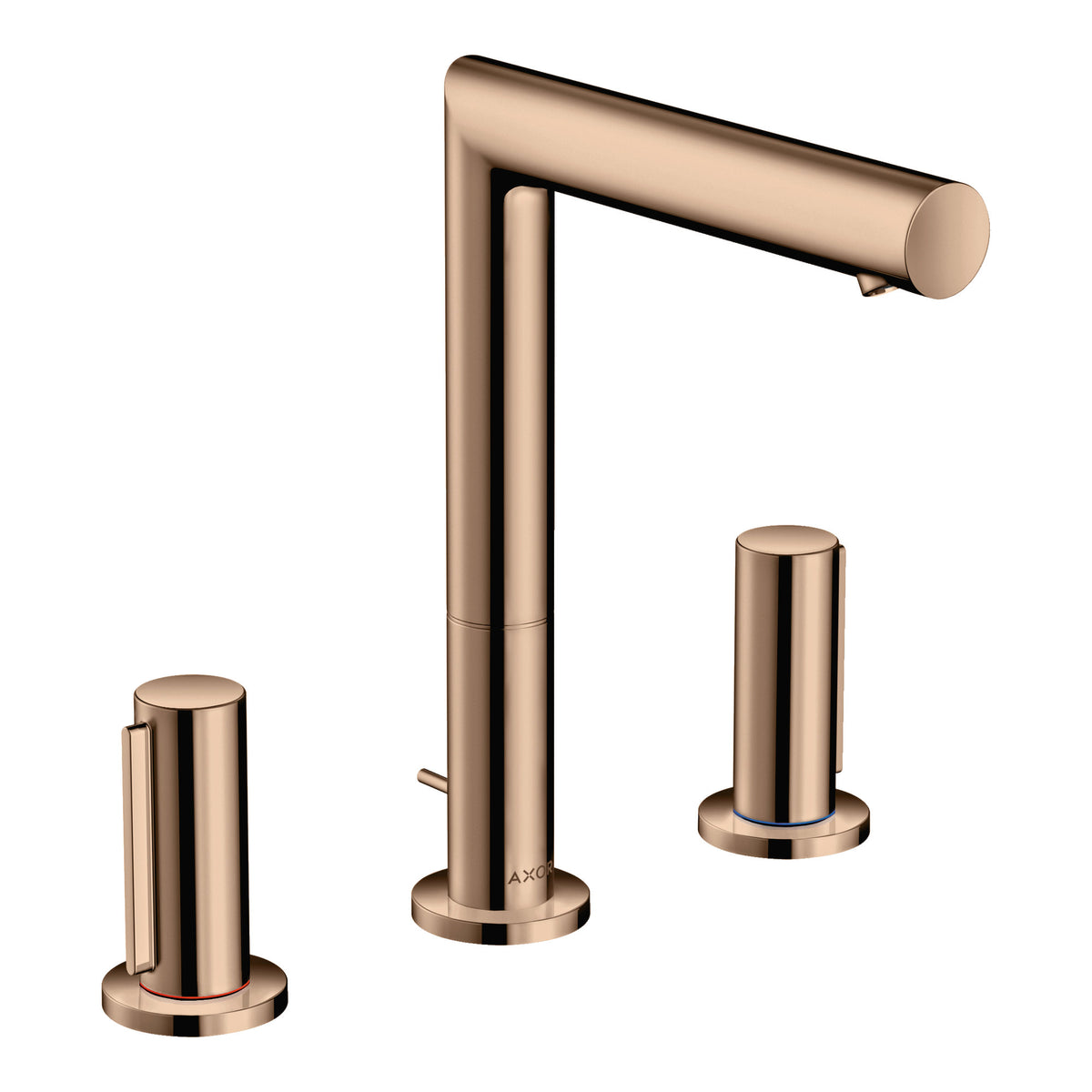 AXOR-Uno-3-hole-basin-mixer-200-with-zero-handles-and-pop-up-waste-set-Polished-Red-Gold-45133300