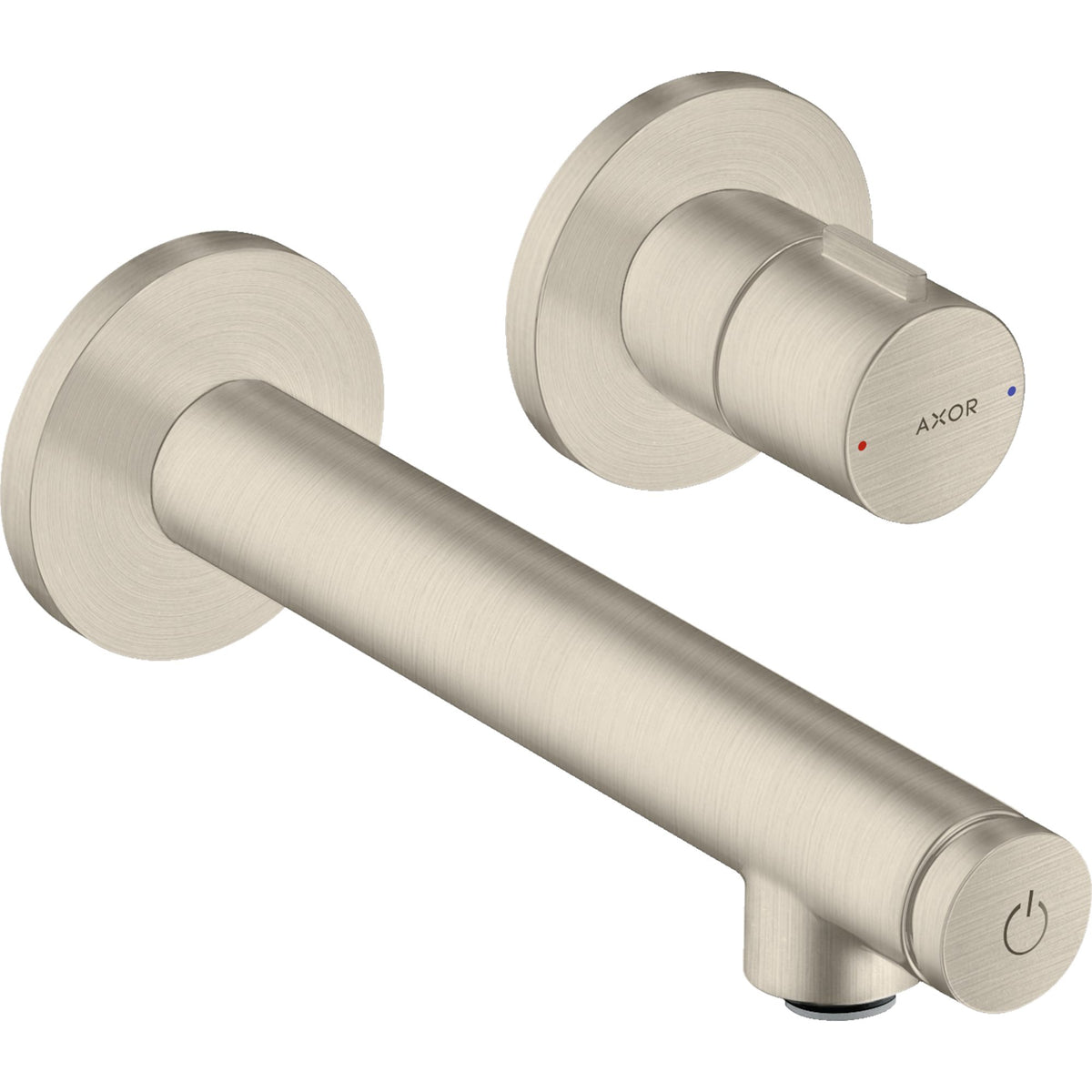 AXOR-Uno-Basin-mixer-for-concealed-installation-wall-mounted-Select-with-spout-158-mm-Brushed-Nickel-45112820