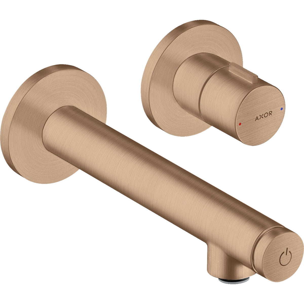 AXOR-Uno-Basin-mixer-for-concealed-installation-wall-mounted-Select-with-spout-158-mm-Brushed-Red-Gold-45112310