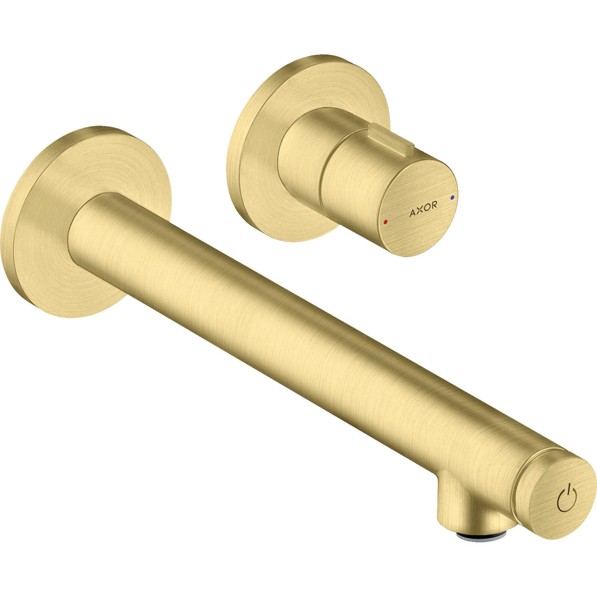 AXOR-Uno-Basin-mixer-for-concealed-installation-wall-mounted-Select-with-spout-221-mm-Brushed-Brass-45113950