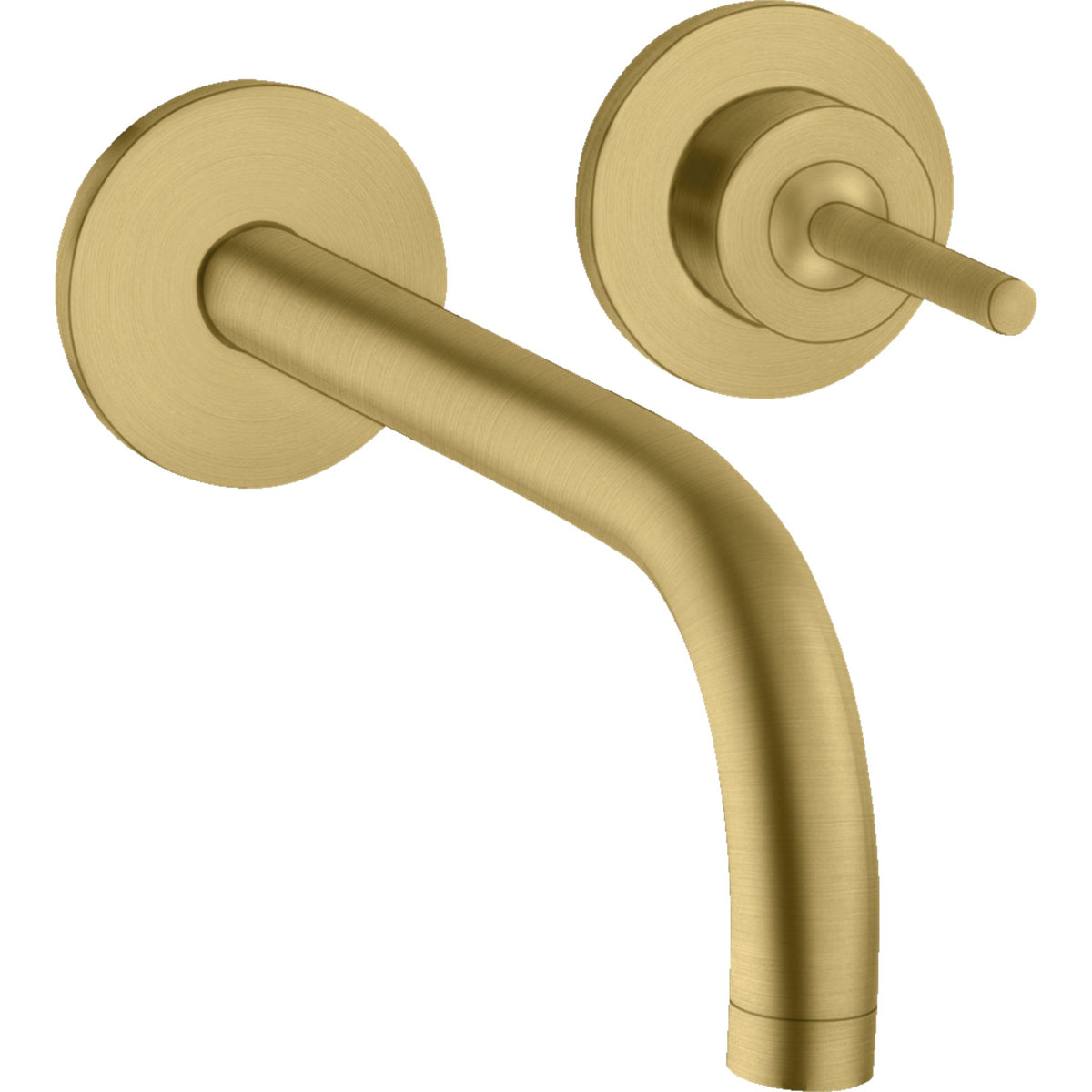 AXOR-Uno-Single-lever-basin-mixer-for-concealed-installation-wall-mounted-with-spout-225-mm-and-escutcheons-Brushed-Gold-Optic-38116250