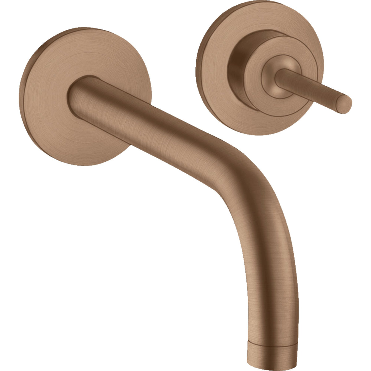 AXOR-Uno-Single-lever-basin-mixer-for-concealed-installation-wall-mounted-with-spout-225-mm-and-escutcheons-Brushed-Red-Gold-38116310