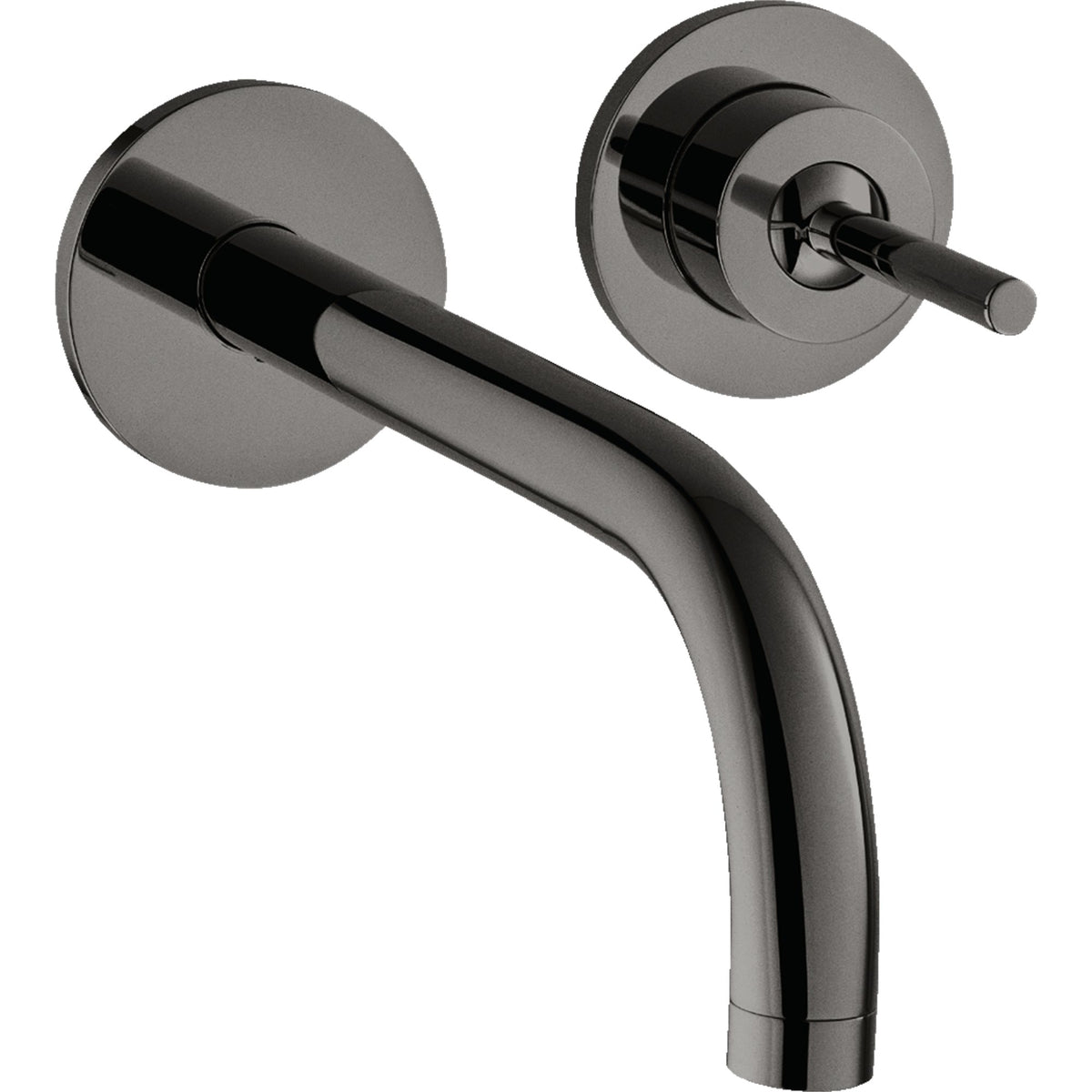 AXOR-Uno-Single-lever-basin-mixer-for-concealed-installation-wall-mounted-with-spout-225-mm-and-escutcheons-Polished-Black-Chrome-38116330