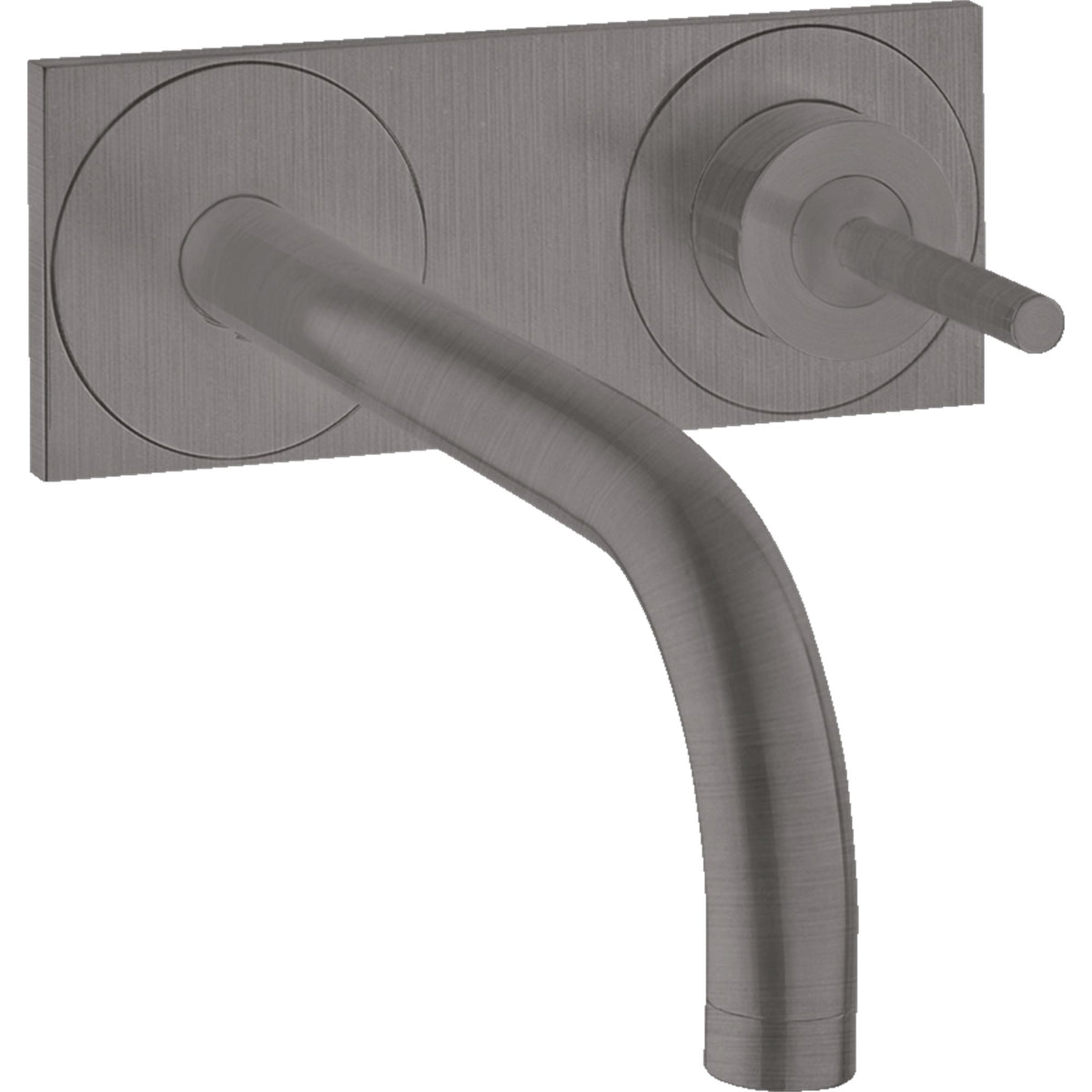 AXOR-Uno-Single-lever-basin-mixer-for-concealed-installation-wall-mounted-with-spout-225-mm-and-plate-Brushed-Black-Chrome-38115340