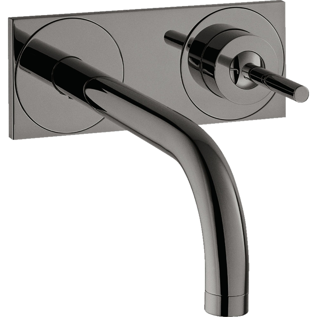 AXOR-Uno-Single-lever-basin-mixer-for-concealed-installation-wall-mounted-with-spout-225-mm-and-plate-Polished-Black-Chrome-38115330