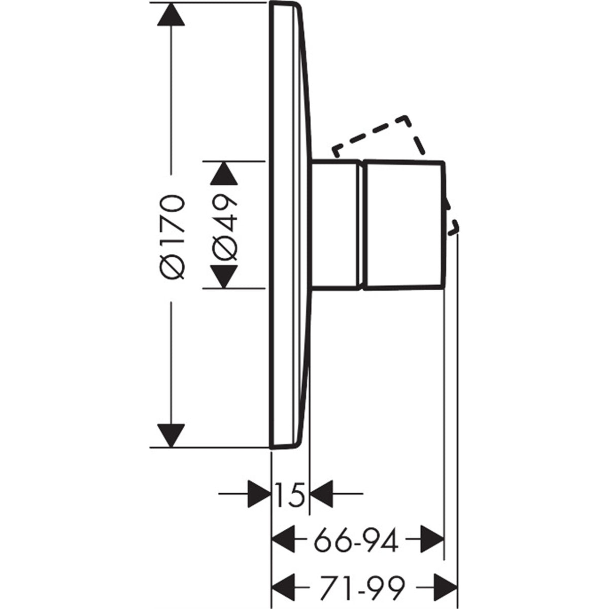 AXOR-Uno-Single-lever-shower-mixer-for-concealed-installation-with-zero-handle-45605-technical-01