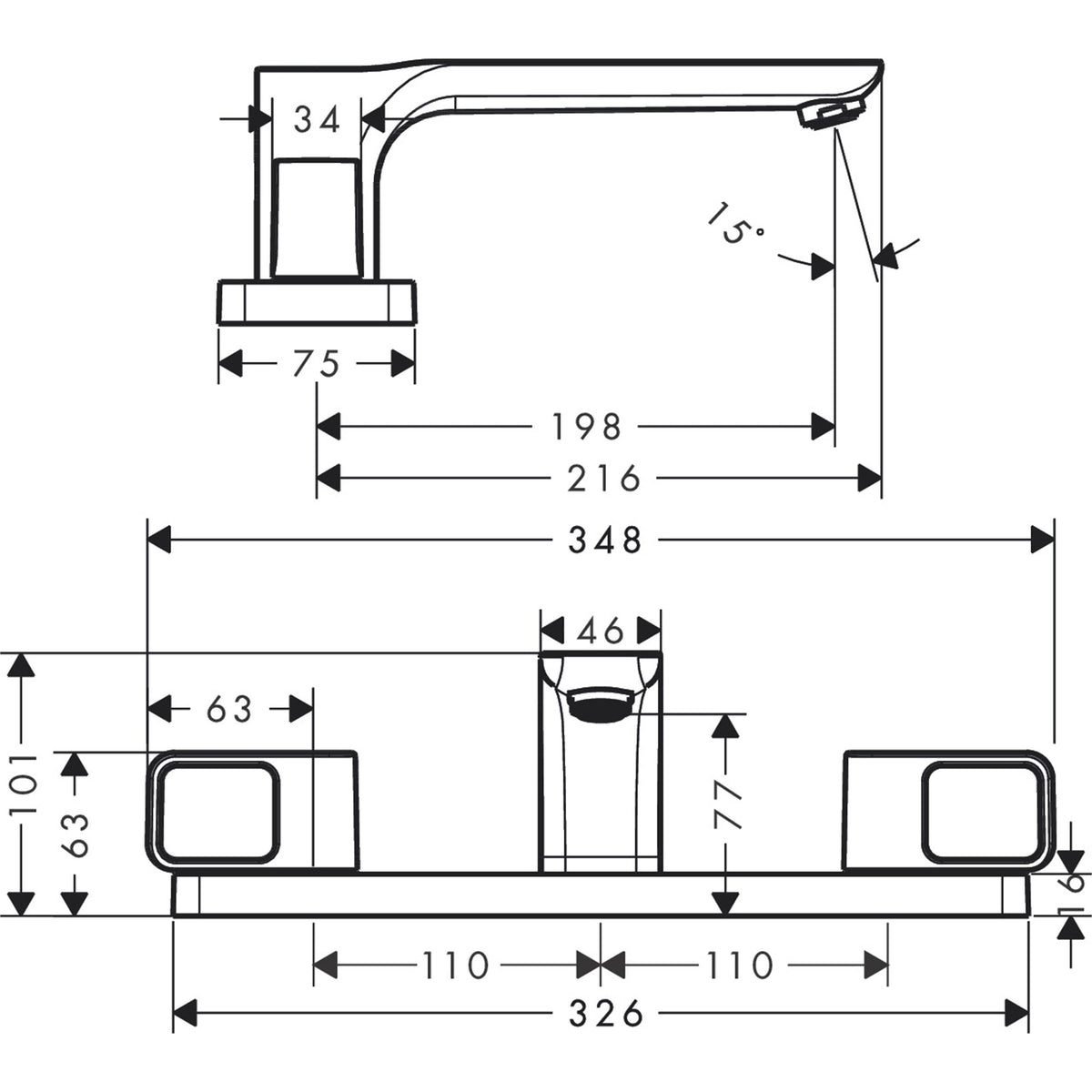 AXOR-Urquiola-3-hole-rim-mounted-bath-mixer-11436-technical-02