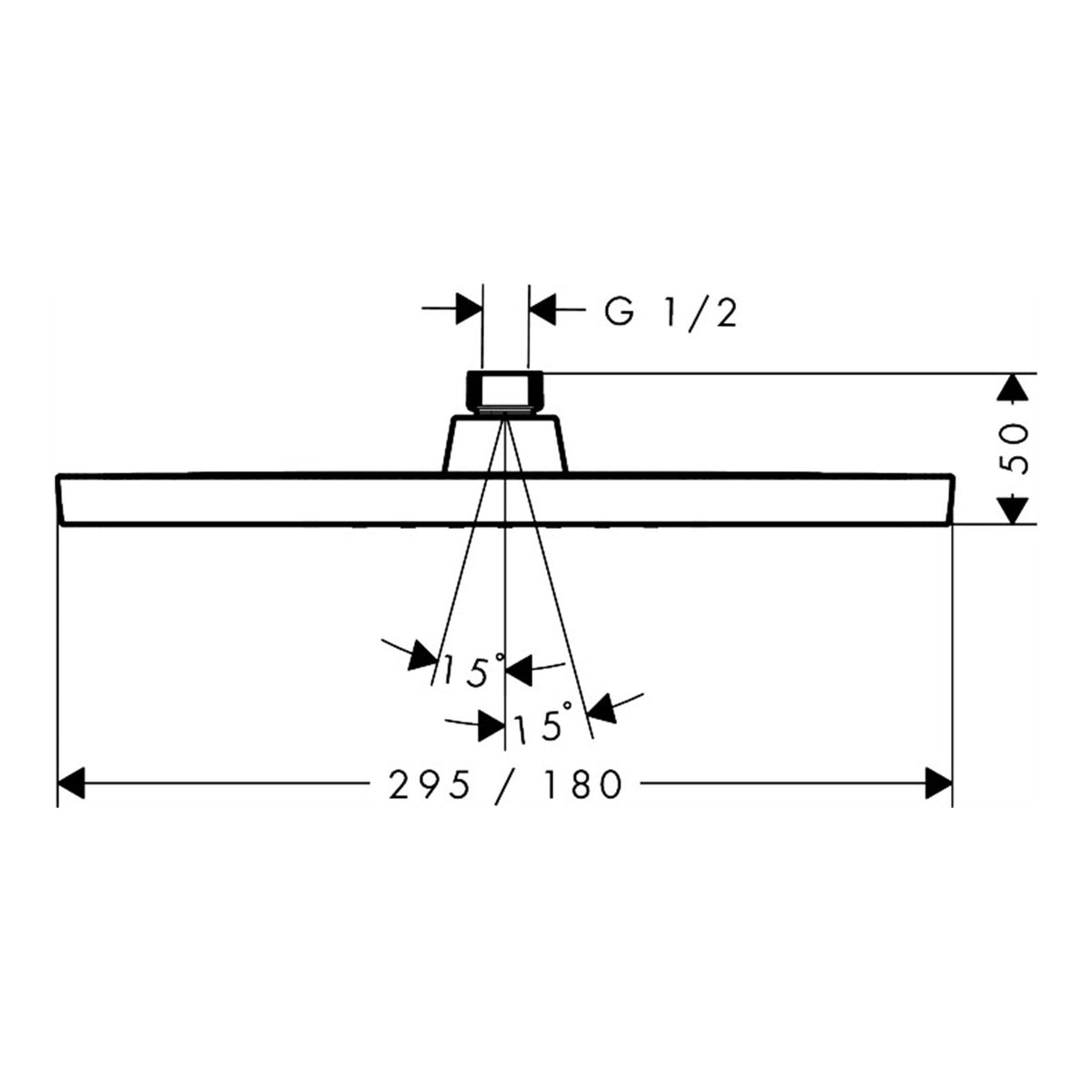 Hansgrohe Activera Q Overhead shower 290 180 1jet EcoSmart 28739000 technical 01.jpg