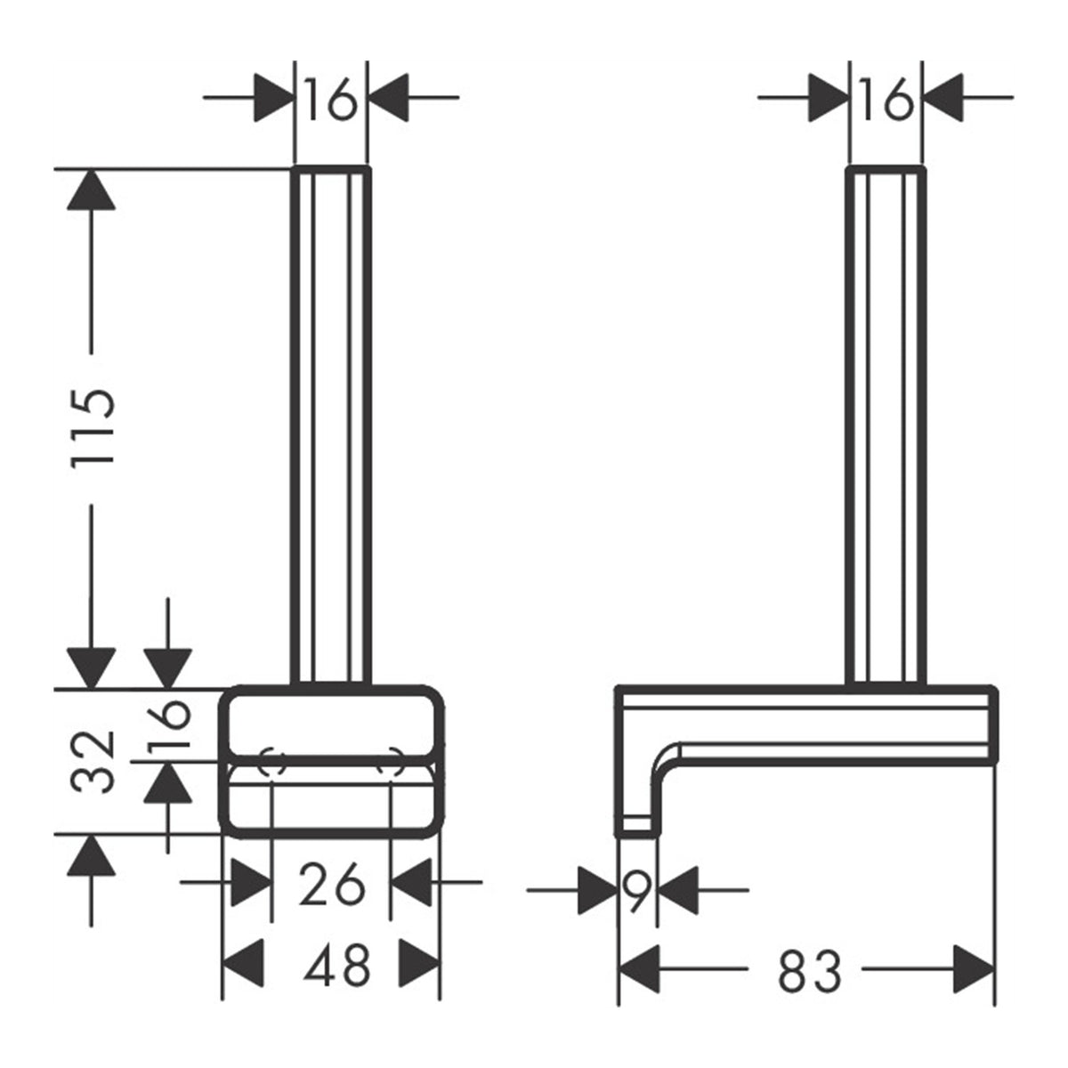 Hansgrohe AddStoris Q Spare roll holder 41756140 technical 01.jpg