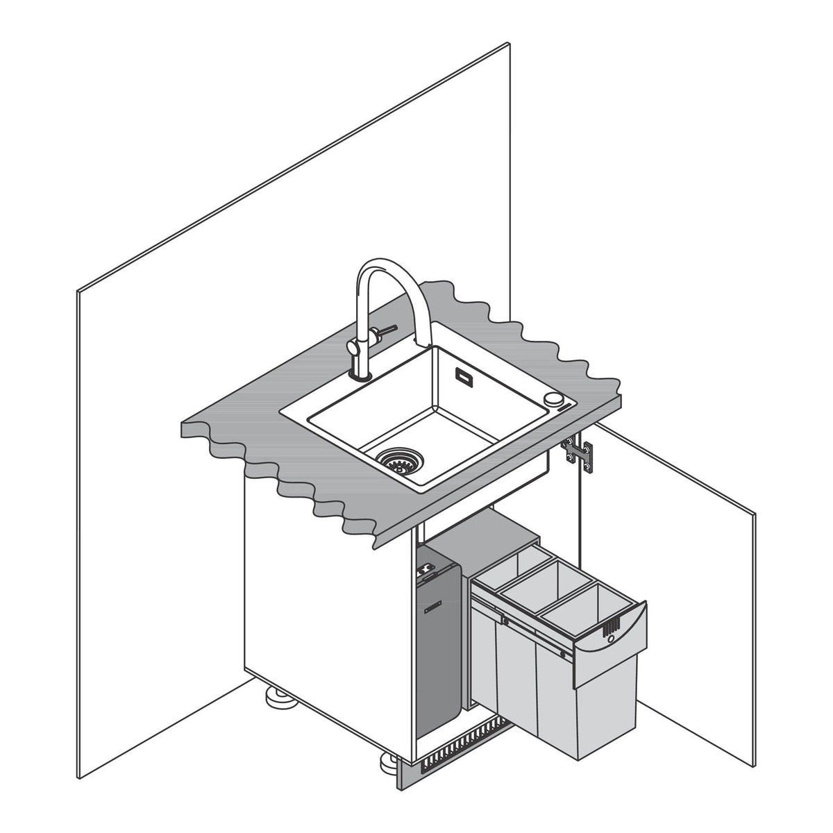 Hansgrohe Aqittura M91 SodaSystem 210 pull out spout 1jet sBox lite starter set 76839000 technical 02.jpg