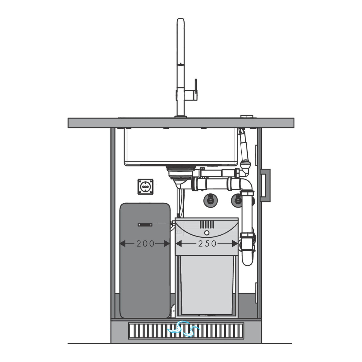 Hansgrohe Aqittura M91 SodaSystem 210 pull out spout 1jet sBox lite starter set 76839000 technical 06.jpg