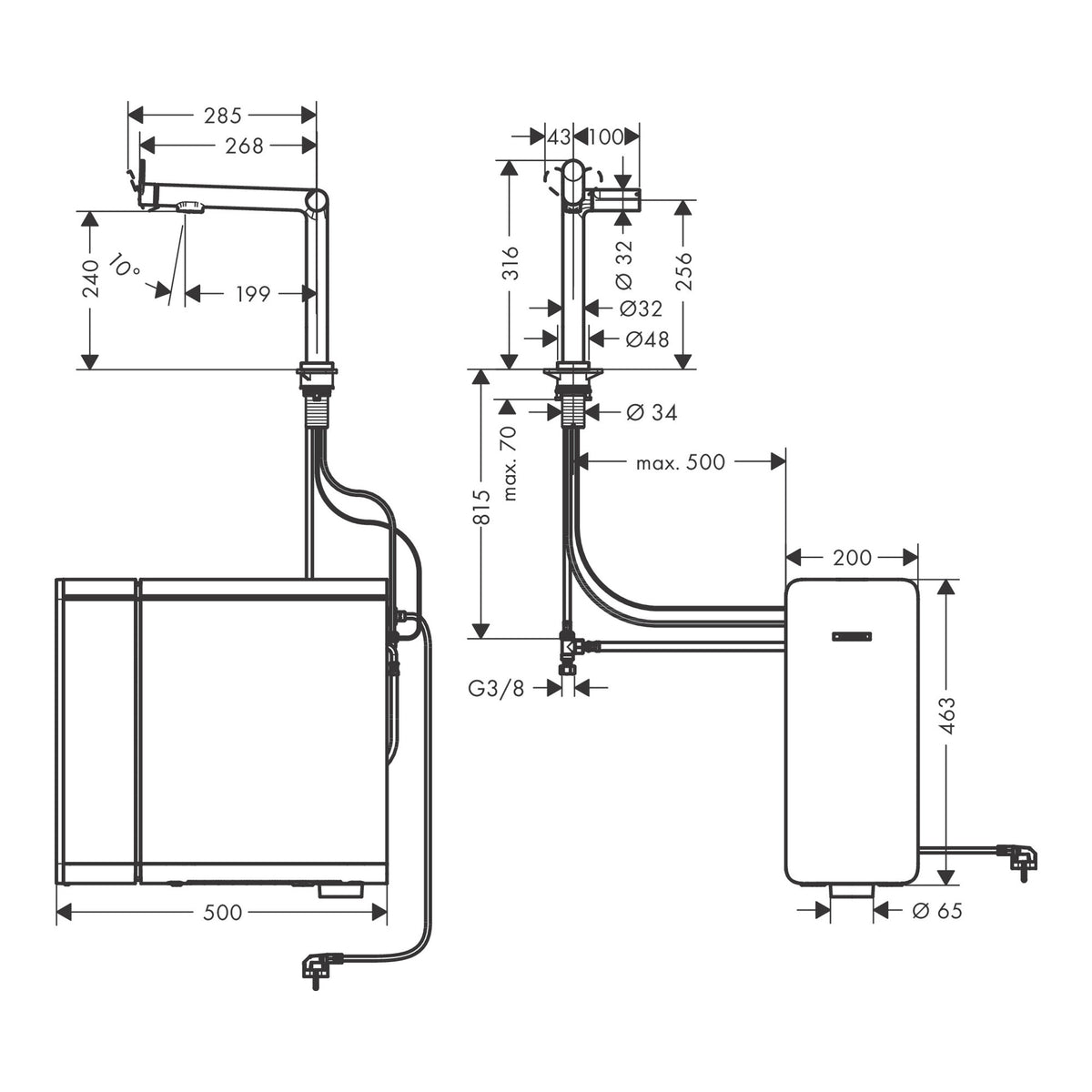 Hansgrohe Aqittura M91 SodaSystem 240 1jet starter set 76810000 technical 02.jpg