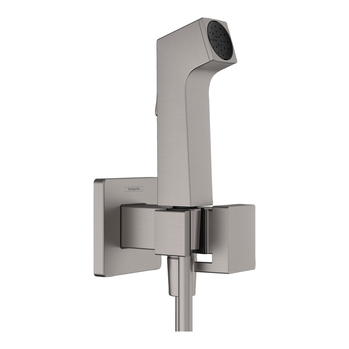 Hansgrohe Bidette hand shower 1jet E EcoSmart for warm water with shower holder and shower hose 125 cm Brushed Black Chrome 29233340.jpg