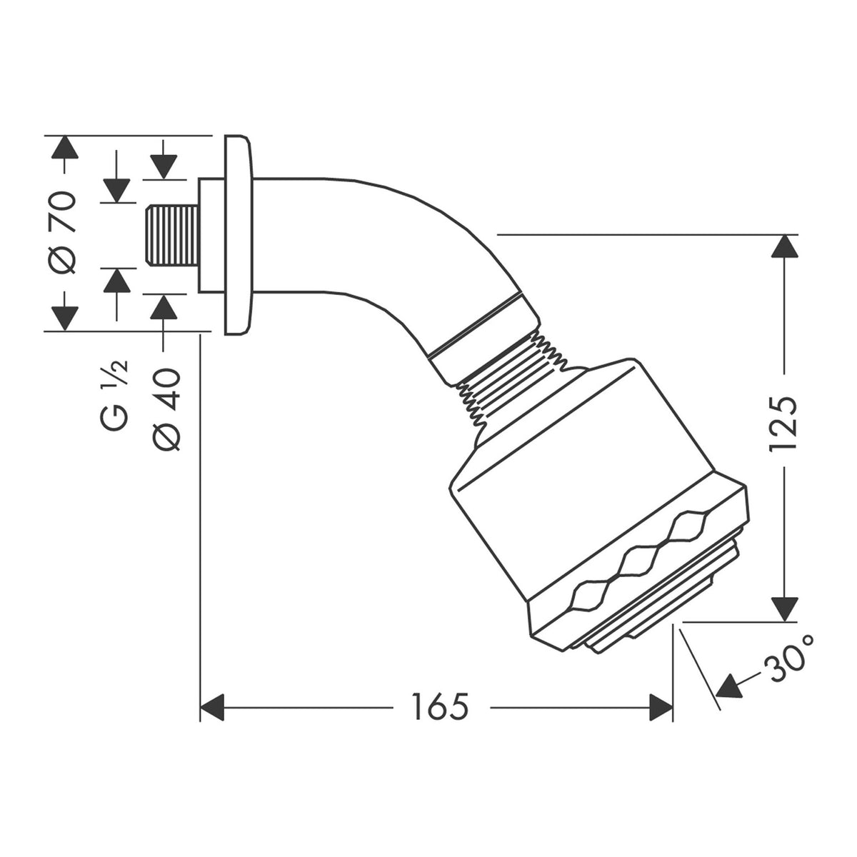 Hansgrohe Clubmaster Overhead shower 85 3jet with shower arm 27475000 technical 01.jpg