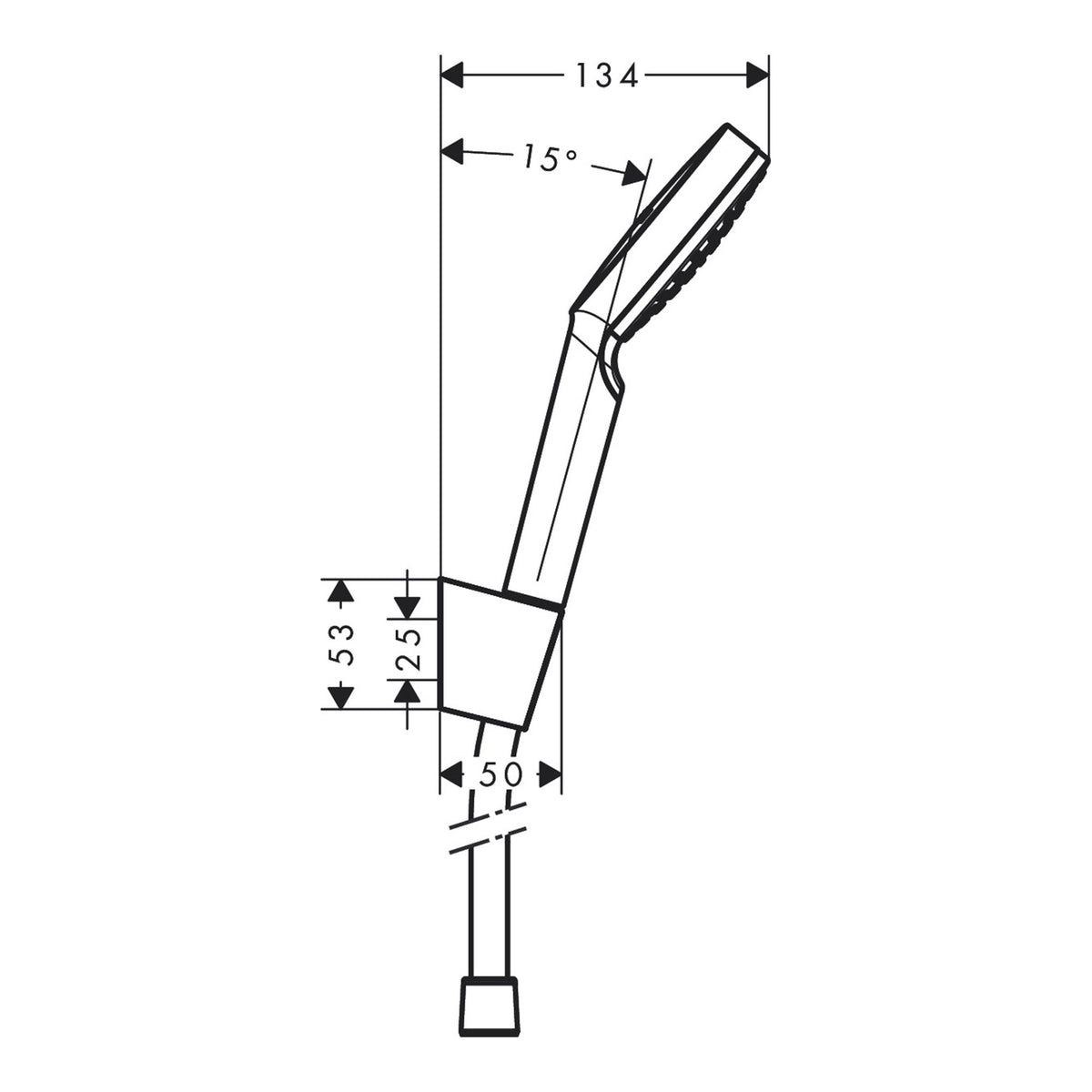 Hansgrohe Crometta Shower holder set 100 1jet EcoSmart with shower hose 125 cm 26568400 technical 01.jpg
