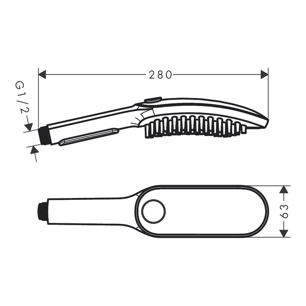 Hansgrohe DogShower Dogs hand shower 150 3jet Select 26640700 technical 01.jpg
