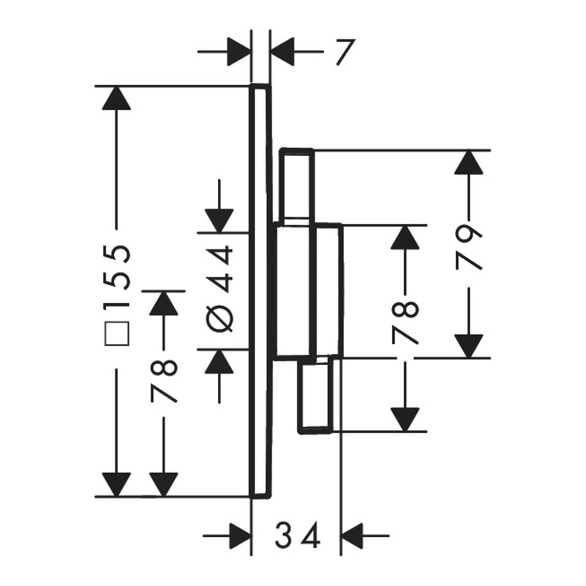 Hansgrohe DuoTurn E Mixer for concealed installation for 2 functions 75417000 technical 01.jpg