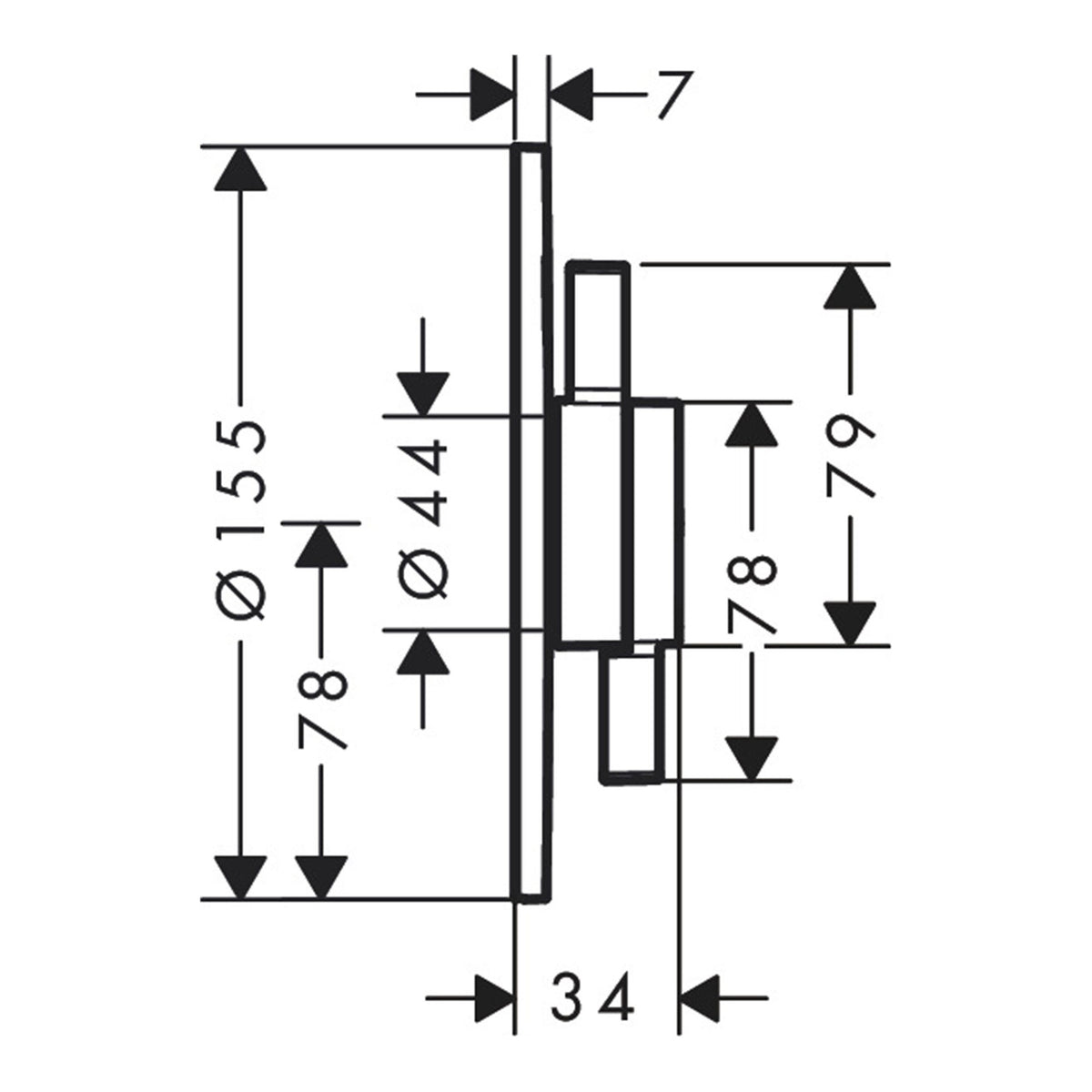 Hansgrohe DuoTurn S Mixer for concealed installation for 2 functions 75418000 technical 01.jpg