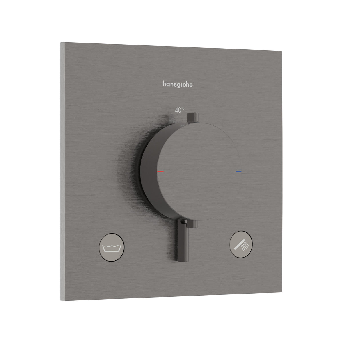Hansgrohe Ecostat Comfort E Thermostat for concealed installation for 2 functions with integrated security combination according to EN1717 Brushed Black Chrome 33716340.jpg