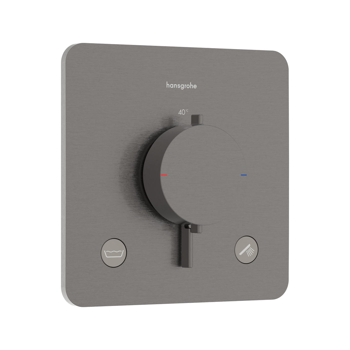 Hansgrohe Ecostat Comfort E Thermostat for concealed installation for 2 functions with integrated security combination according to EN1717 Brushed Black Chrome 33717340.jpg