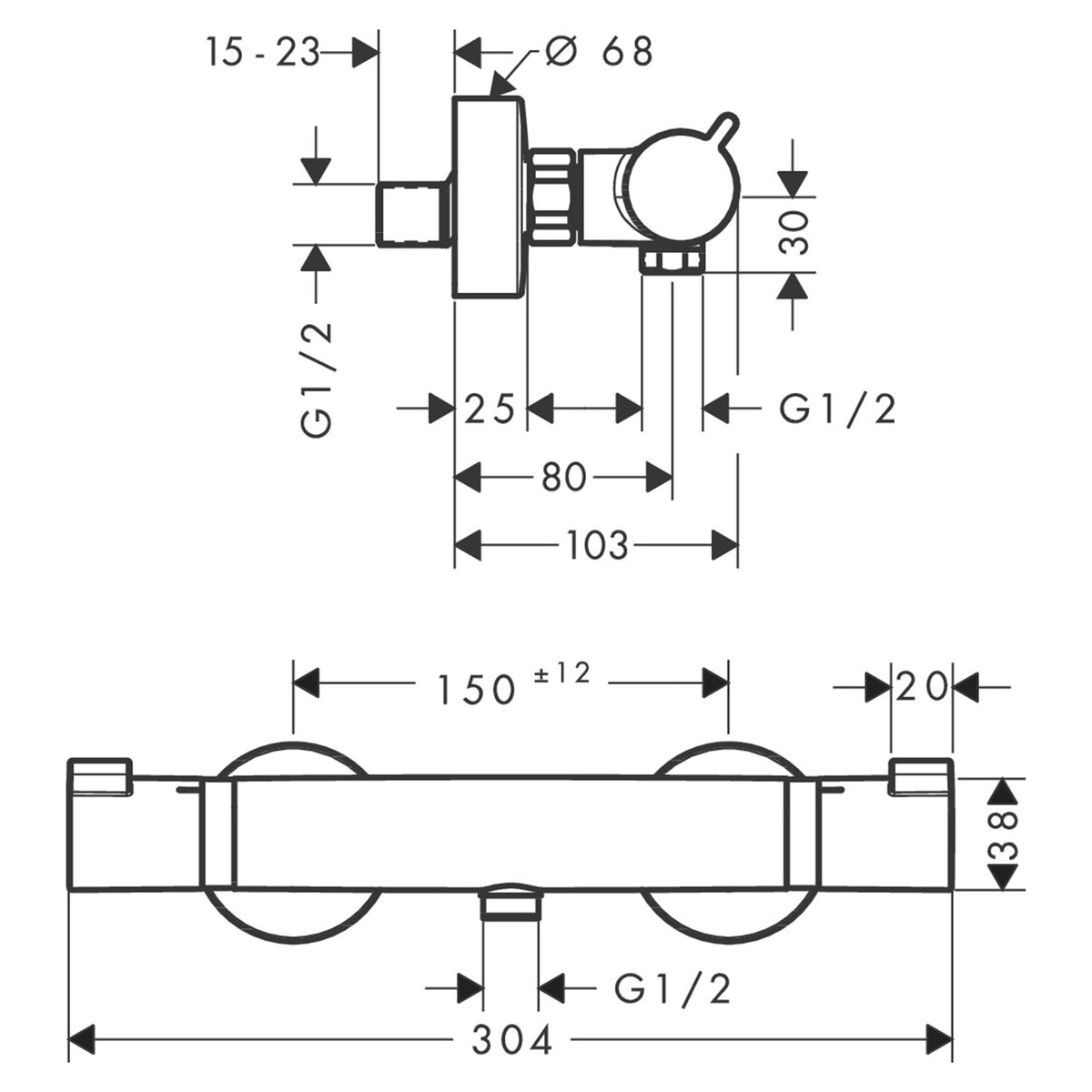 Hansgrohe-Ecostat-Comfort-Shower-thermostat-for-exposed-installation-HQ-13113-technical-01