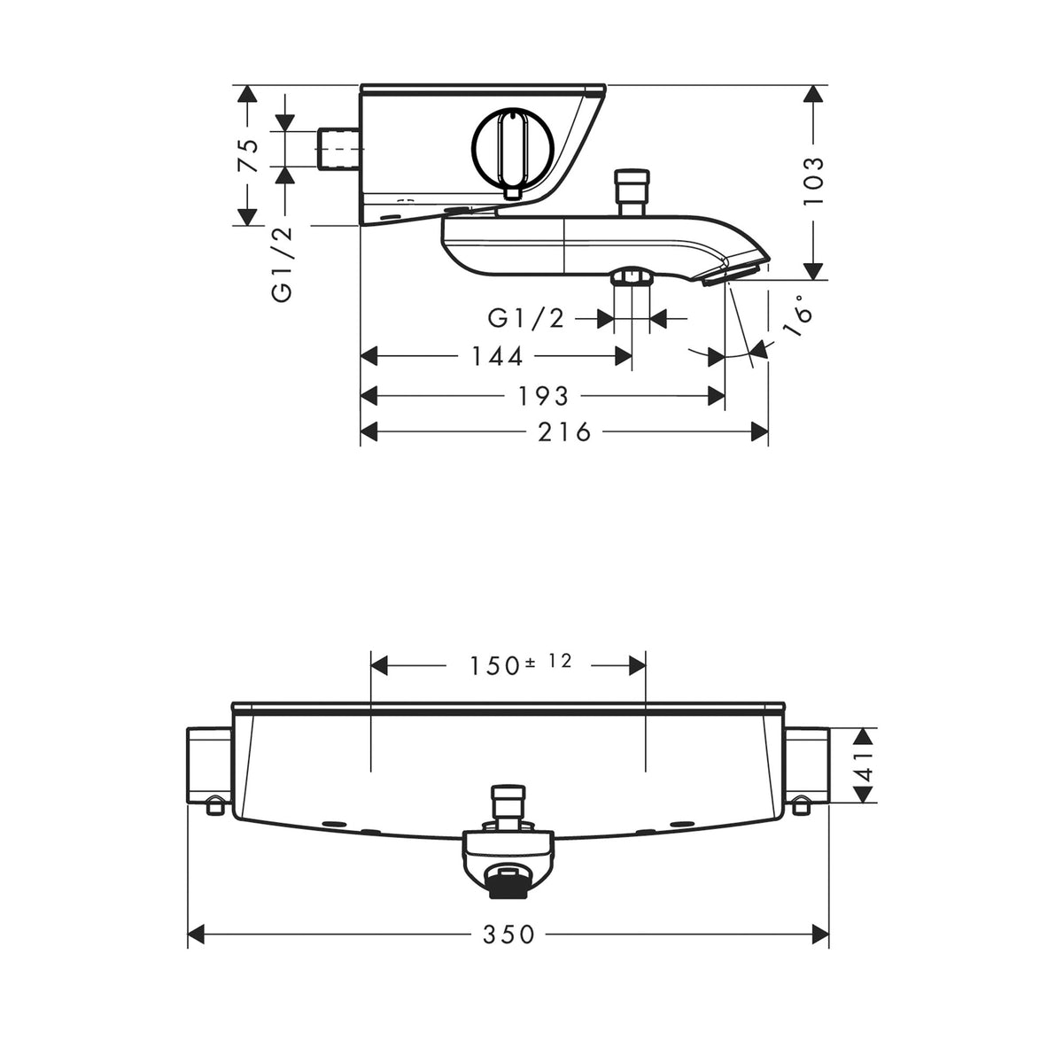 Hansgrohe-Ecostat-Select-Bath-thermostat-for-exposed-installation-13141-technical-01