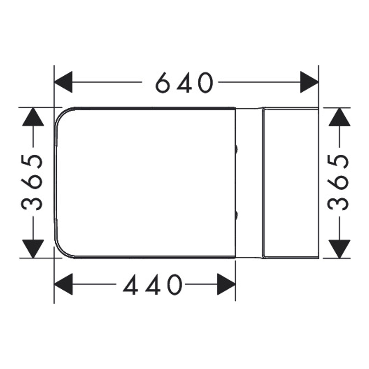 Hansgrohe EluPura Original Q Floorstanding WC Set close coupled with vertical/horizontal outlet, AquaChannel Flush with tank and WC seat and cover Scale drawing / שרטוט מידות