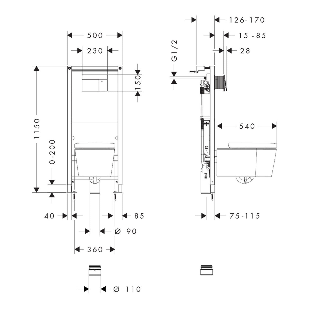 Hansgrohe-EluPura-S-WC-Complete-Set-with-iFrame-universal-concealed-cistern-and-iFrame-Element-E-flush-plate-60303-technical-01