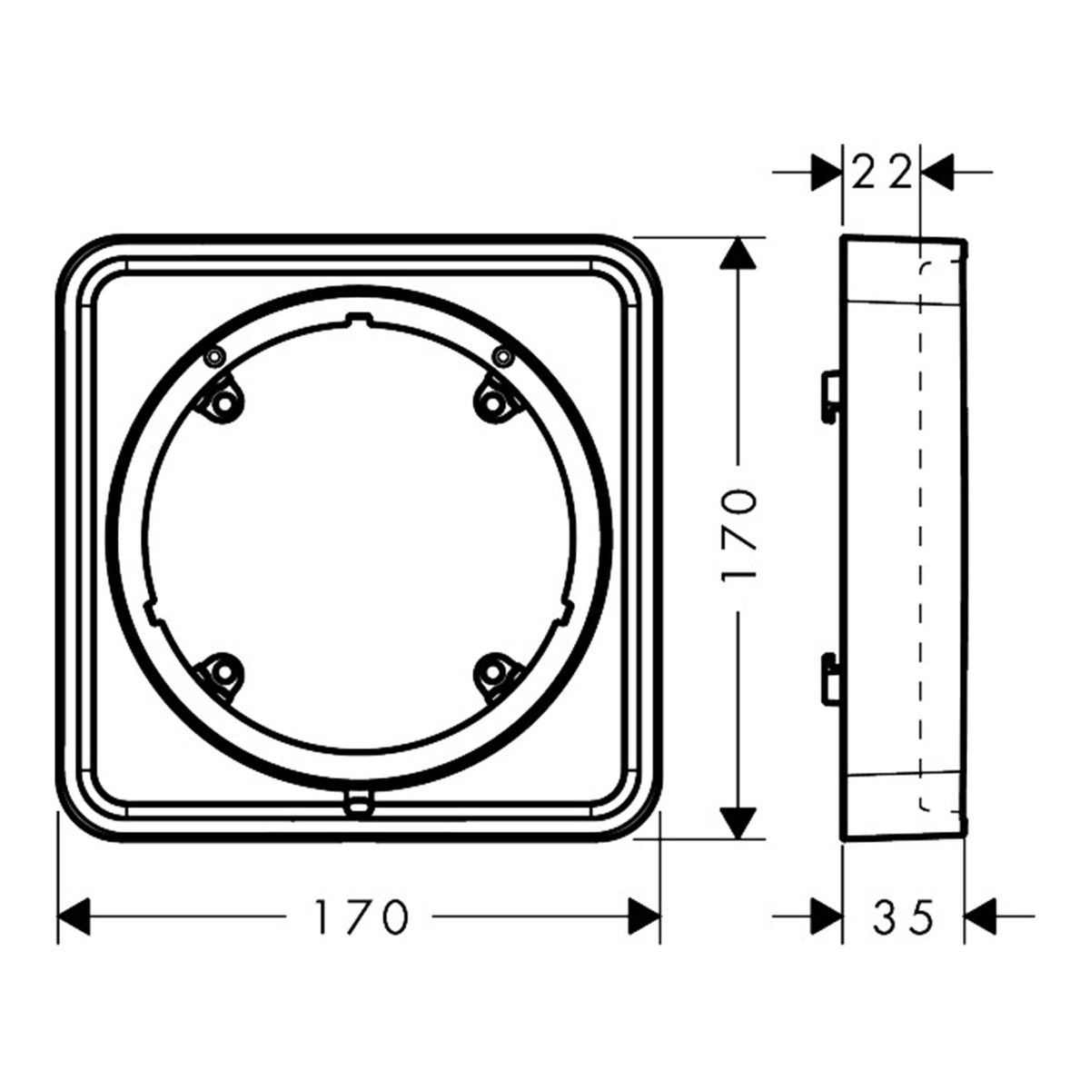 Hansgrohe Extension element Q 22 mm 13618000 technical 01.jpg
