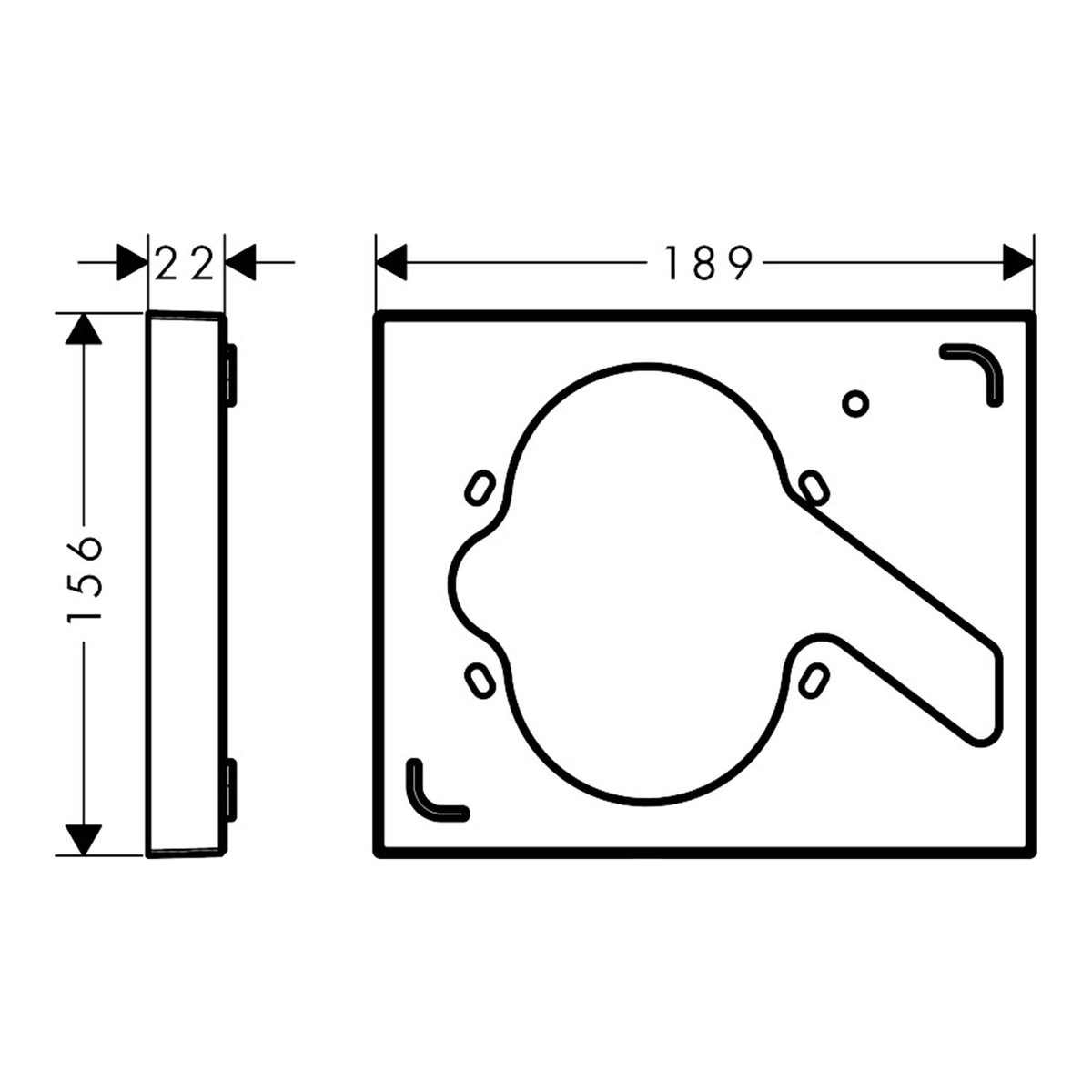 Hansgrohe Extension element ShowerSelect FixFit Porter 13601000 technical 01.jpg