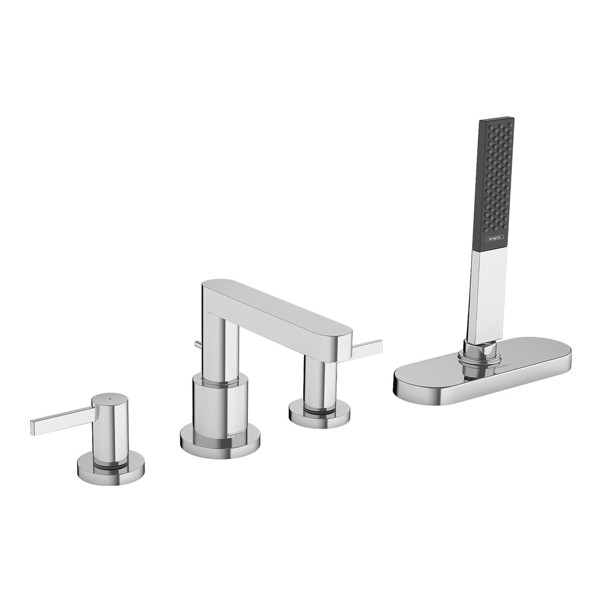 Hansgrohe Finoris 4 hole rim mounted bath mixer with sBox Chrome 76444000