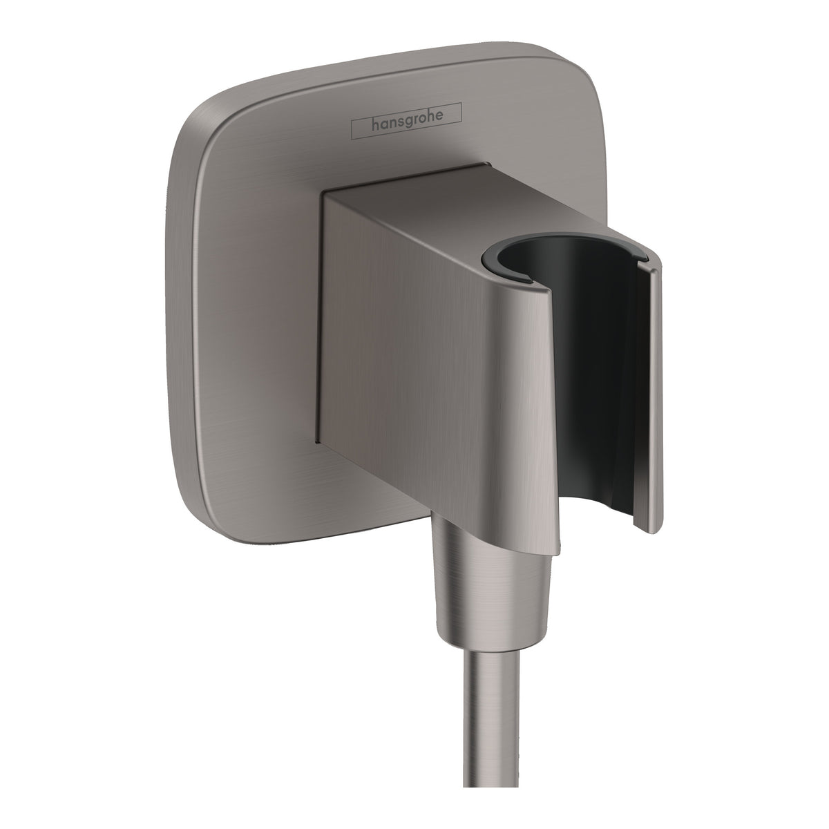 Hansgrohe FixFit Q Wall outlet with shower holder Brushed Black Chrome 26887340.jpg