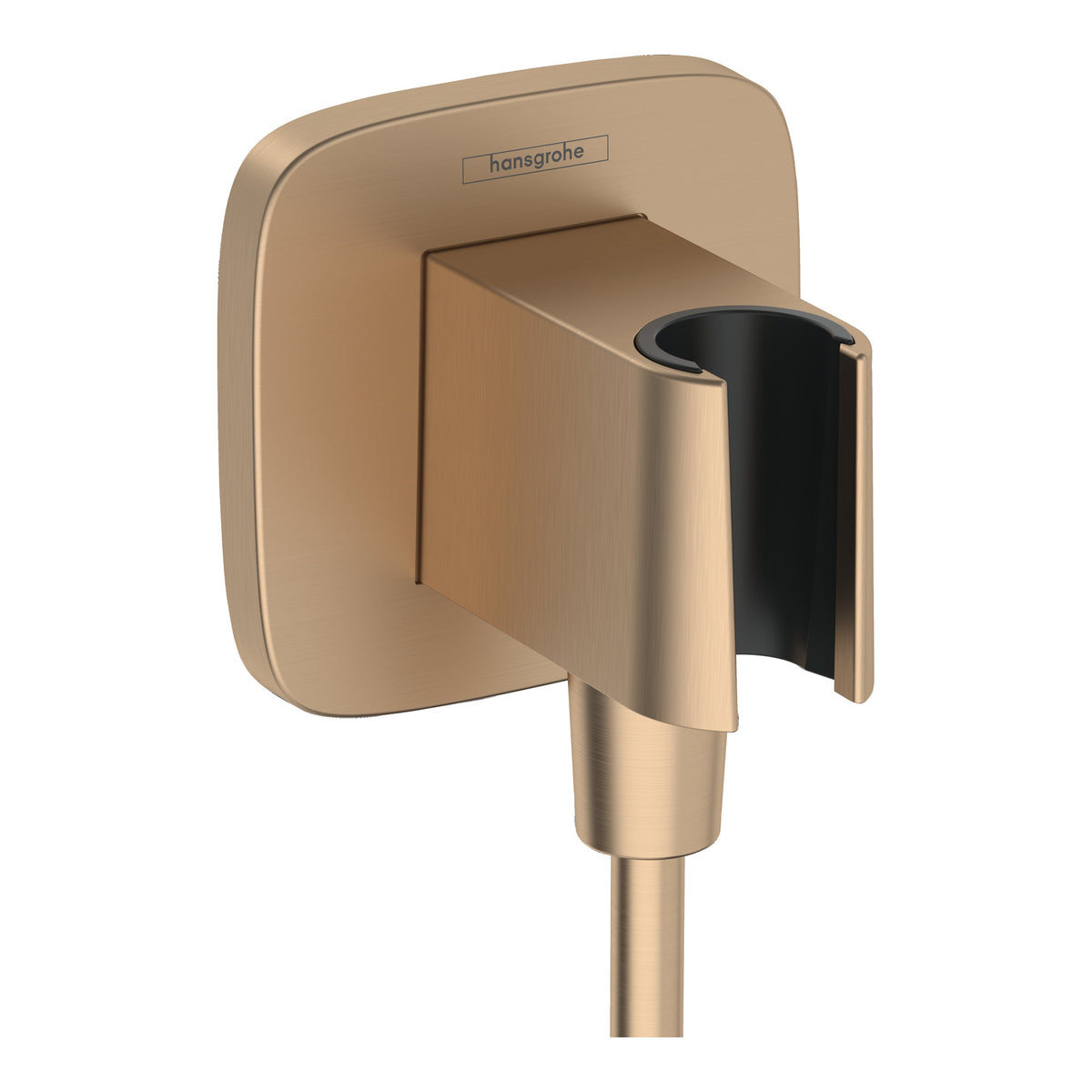 Hansgrohe FixFit Q Wall outlet with shower holder Brushed Bronze 26887140.jpg