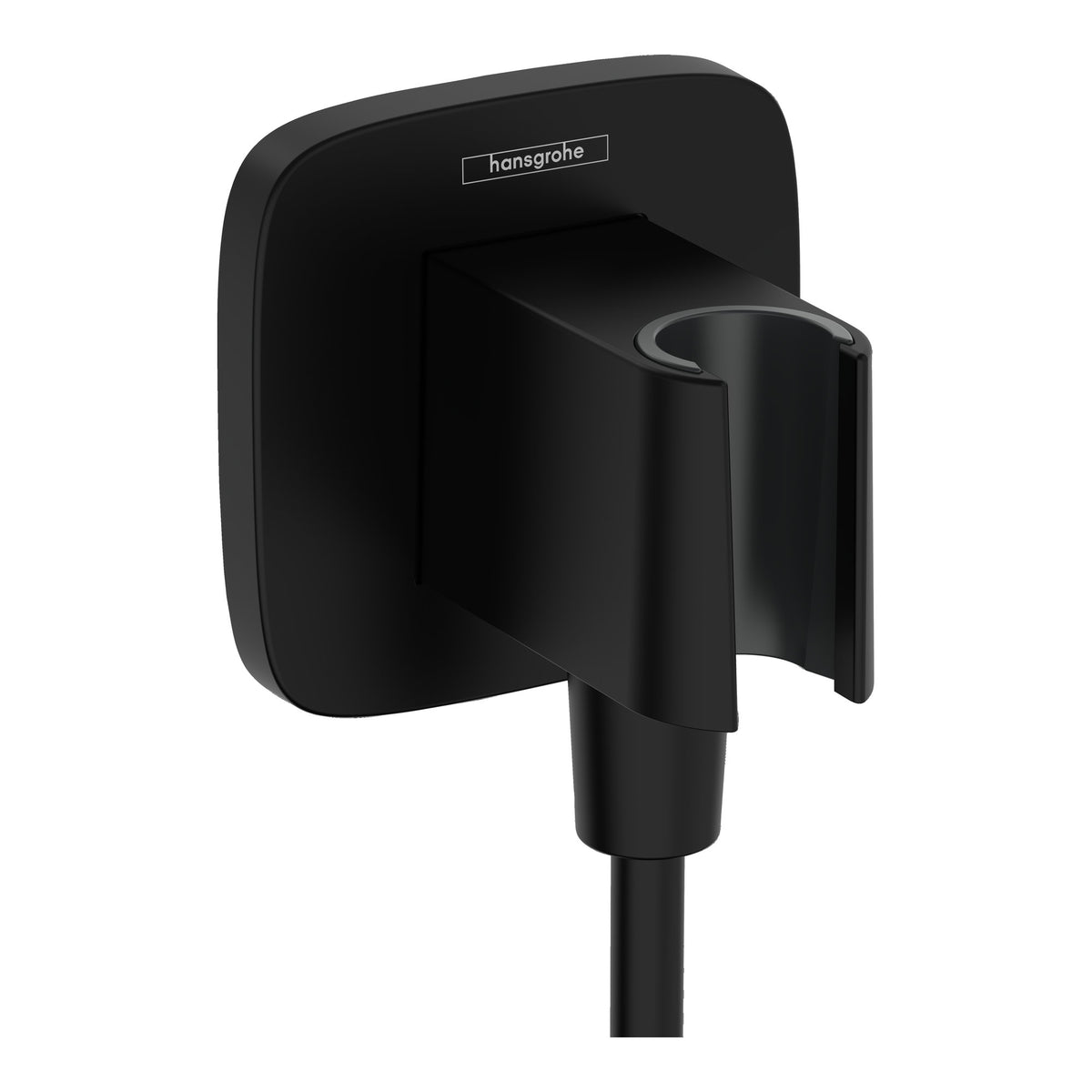 Hansgrohe FixFit Q Wall outlet with shower holder Matt Black 26887670.jpg