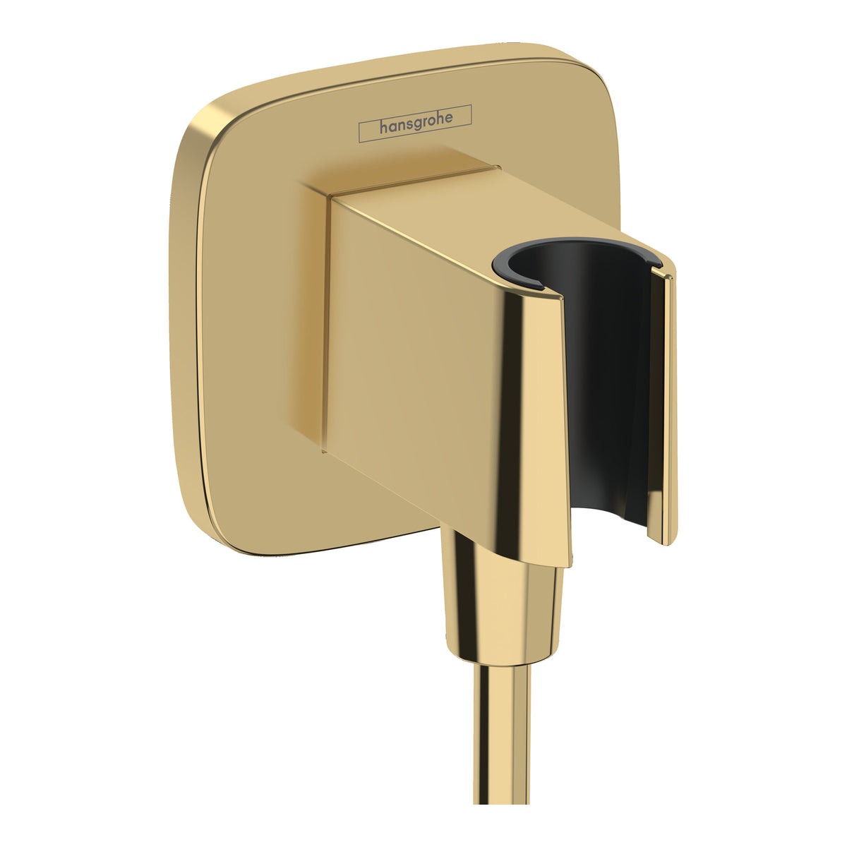 Hansgrohe FixFit Q Wall outlet with shower holder Polished Gold Optic 26887990.jpg