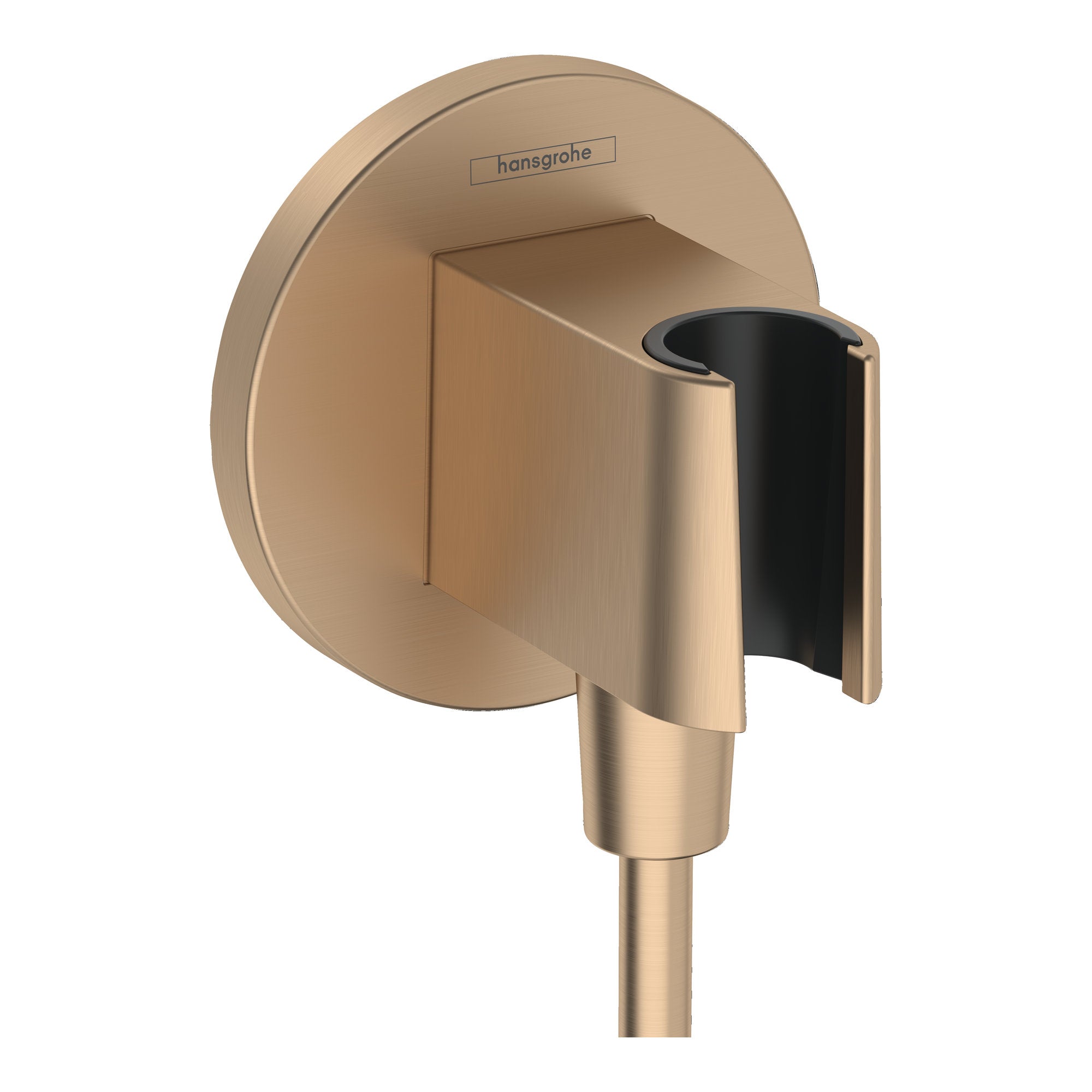 Hansgrohe FixFit S Wall outlet with shower holder Brushed Bronze 26888140.jpg