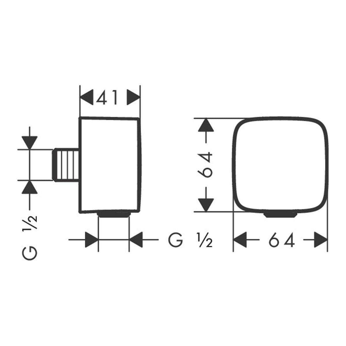 Hansgrohe FixFit Wall outlet with non return valve 26457140 technical 01.jpg