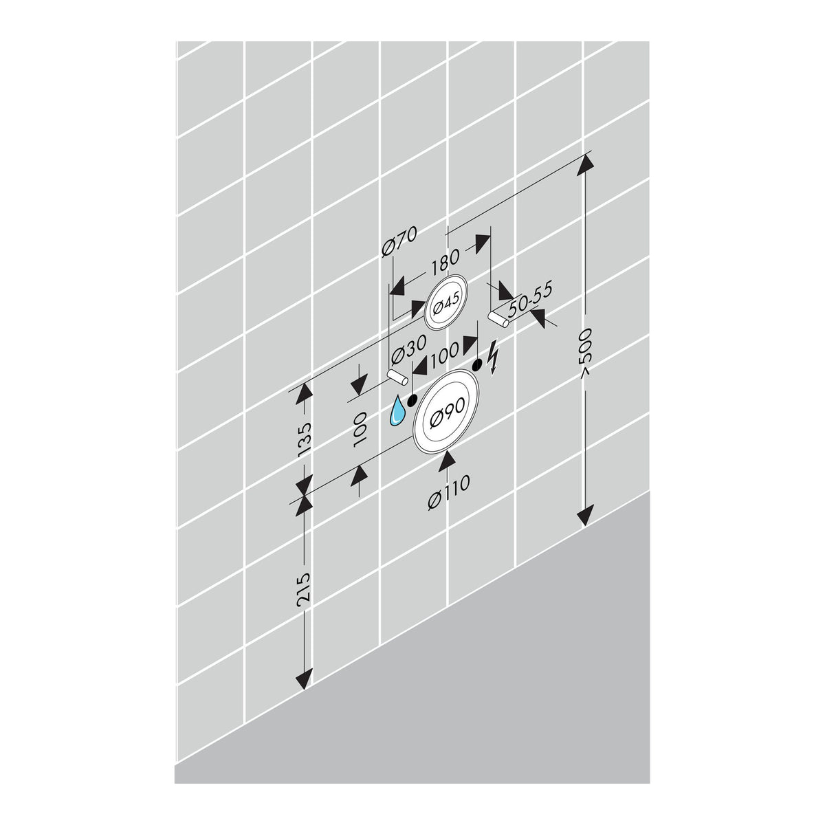 Hansgrohe LavaPura Element S Wall hung shower toilet Set AquaHelix Flush SmartClean HygieneEffect 63021450 technical 02.jpg
