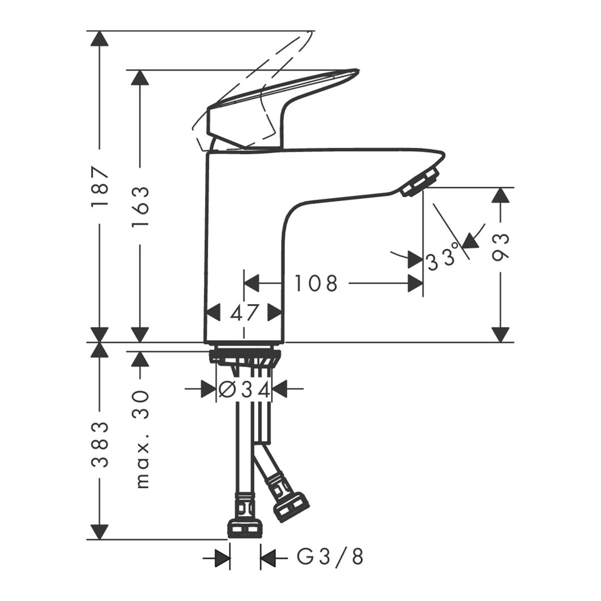 Hansgrohe-Logis-Single-lever-basin-mixer-100-without-waste-set-71101-technical-01