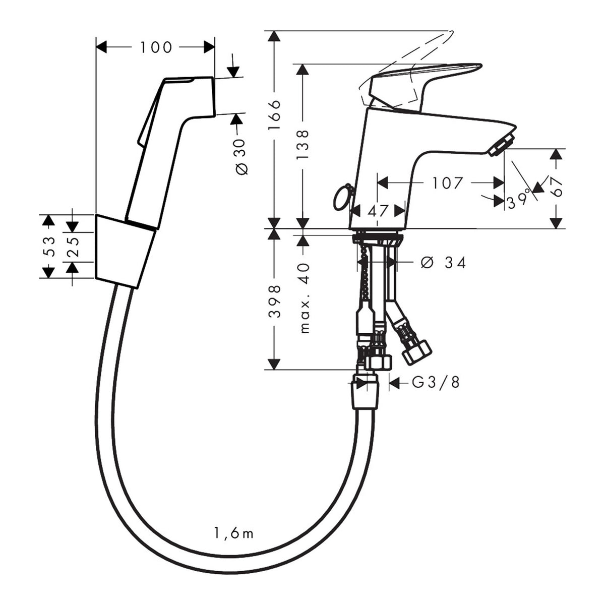 Hansgrohe-Logis-Single-lever-basin-mixer-with-bidette-hand-shower-and-shower-hose-160-cm-71290-technical-01