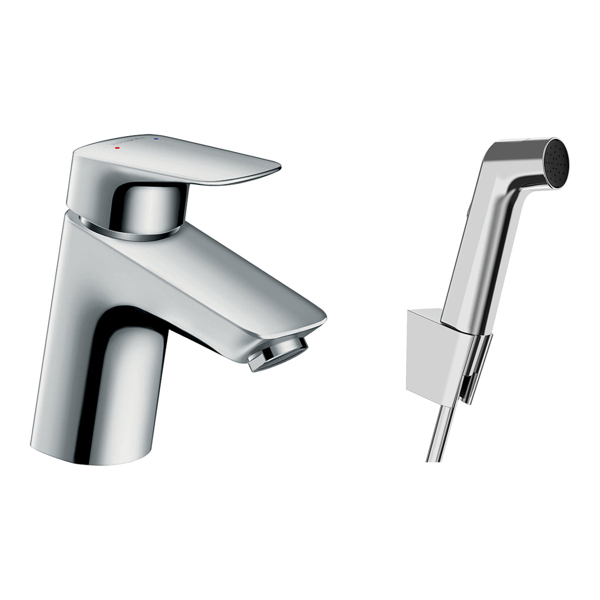 Hansgrohe-Logis-Single-lever-basin-mixer-with-bidette-hand-shower-and-shower-hose-160-cm-Chrome-71290000