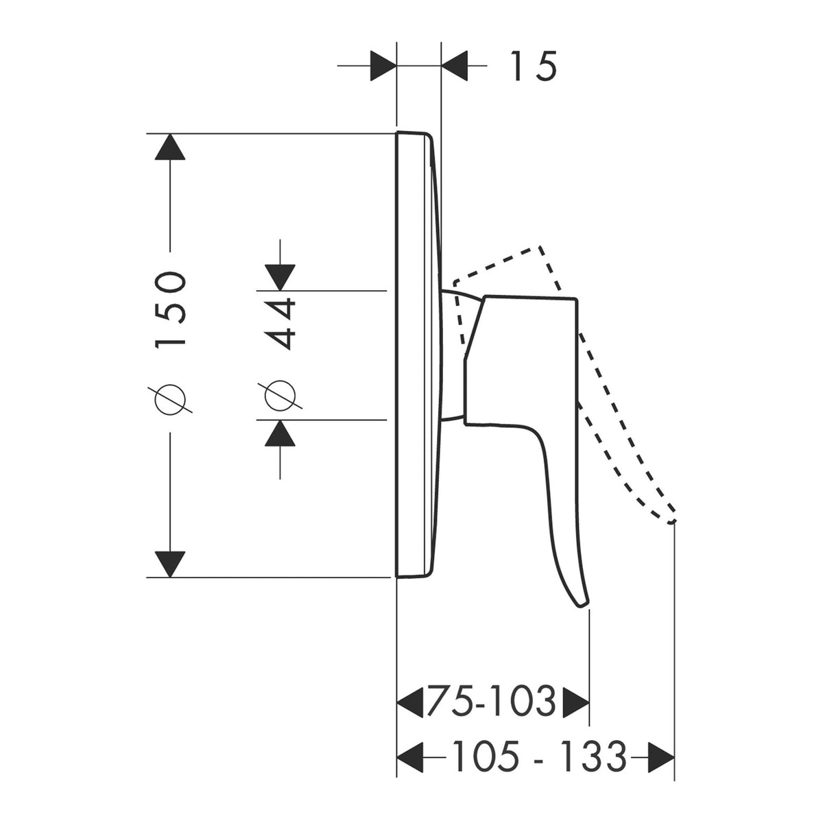 Hansgrohe Metris Single lever shower mixer for concealed installation for iBox universal 31685000 technical 01.jpg