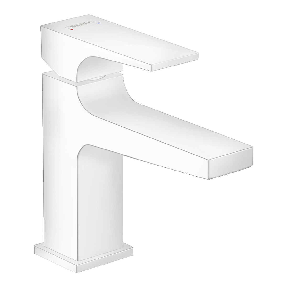 Hansgrohe Metropol Single lever basin mixer 100 with lever handle for handrinse basins with push open waste set Matt White 32500700.jpg