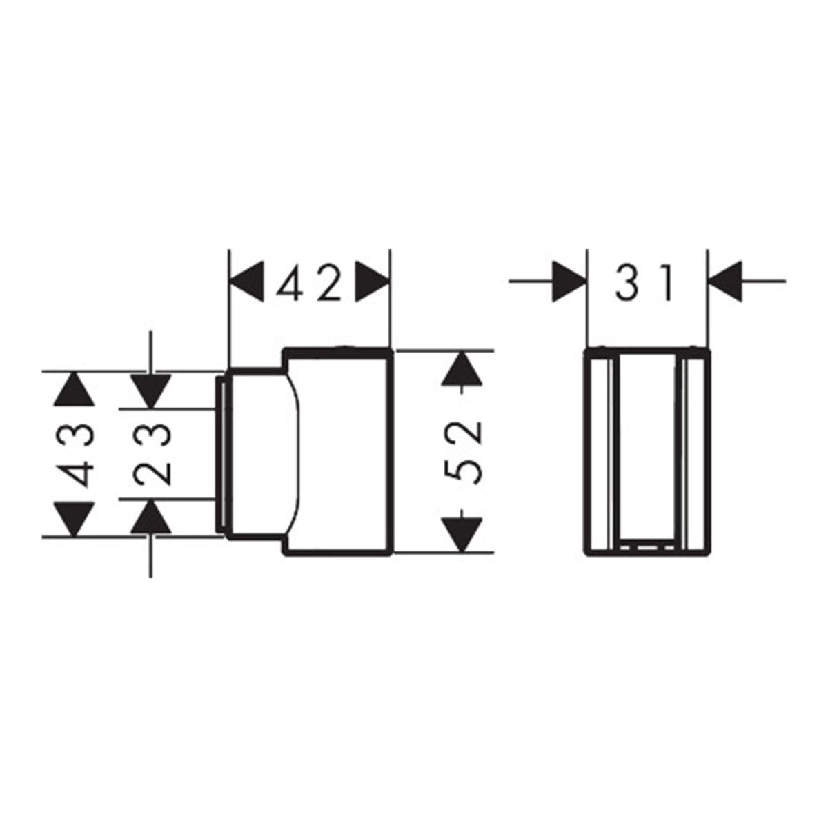 Hansgrohe Porter Fine Shower holder 28885140 technical 01.jpg