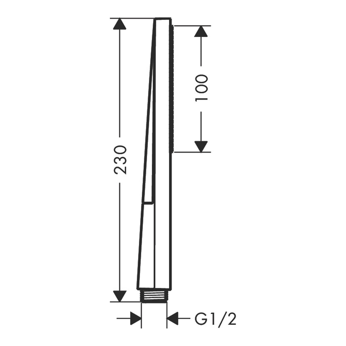 Hansgrohe Pulsify E Baton hand shower 100 1jet EcoSmart 24321000 technical 01.jpg