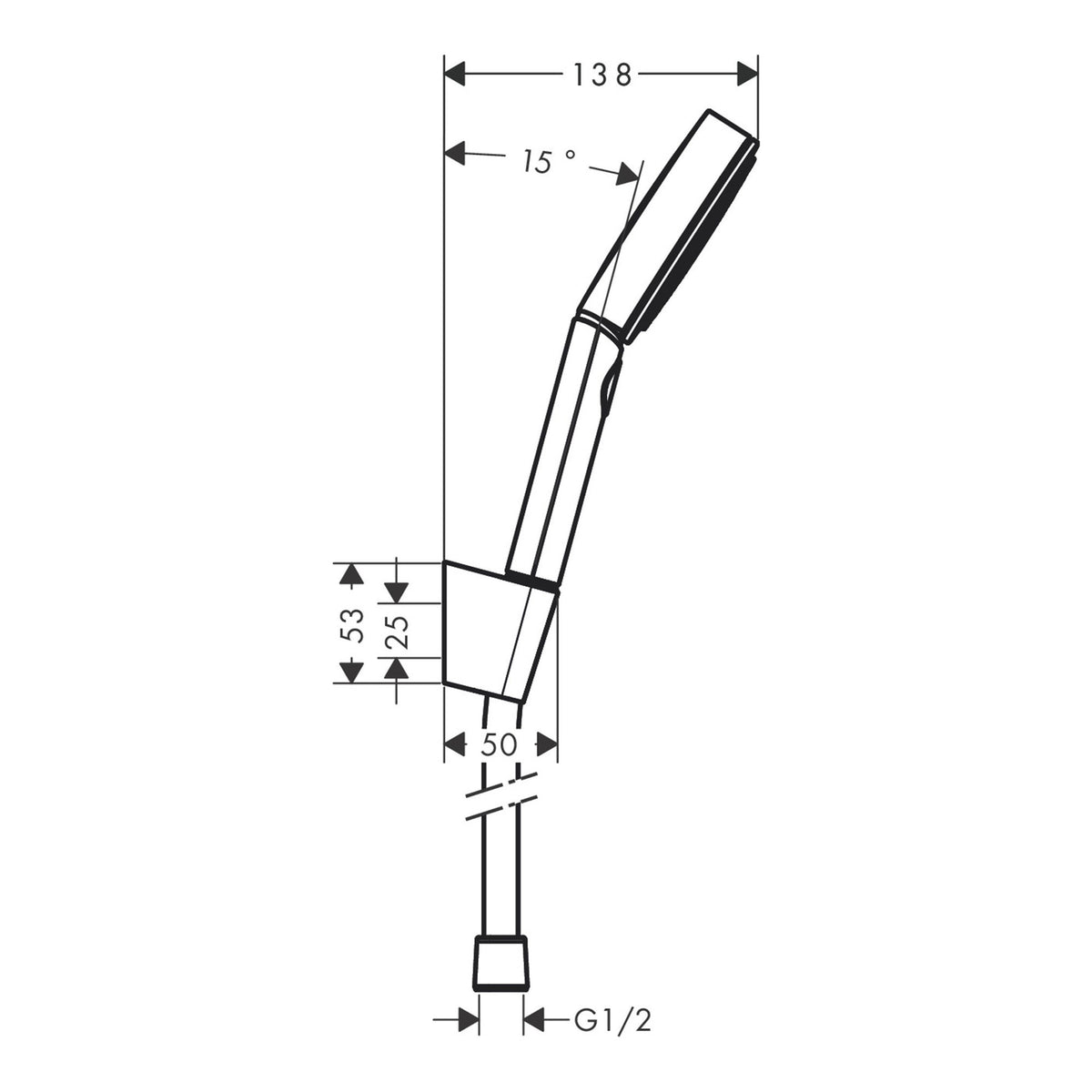 Hansgrohe Pulsify Select S Shower holder set 105 3jet Relaxation EcoSmart with shower hose 160 cm 24305670 technical 01.jpg