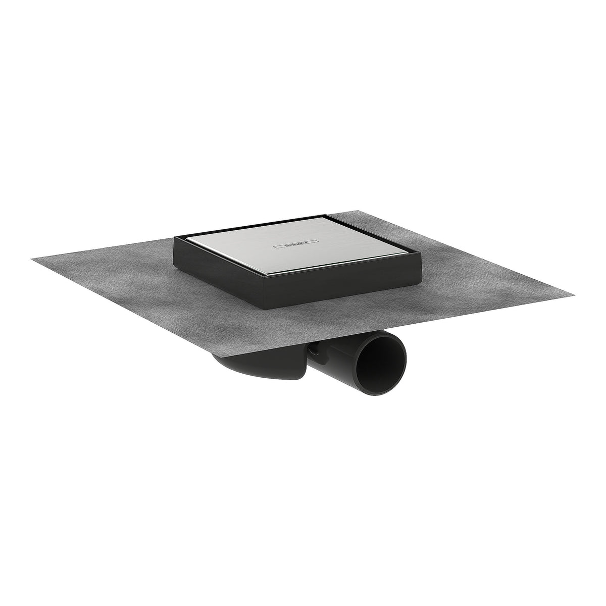Hansgrohe RainDrain Spot Complete set point drain 150 150 tileable rear cover Brushed Stainless Steel 56112800.jpg