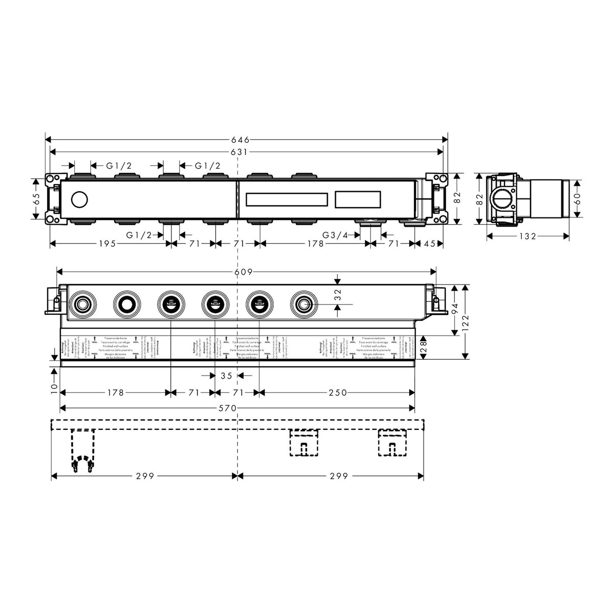 Hansgrohe RainSelect Basic set for 4 functions 15312180 technical 01.jpg
