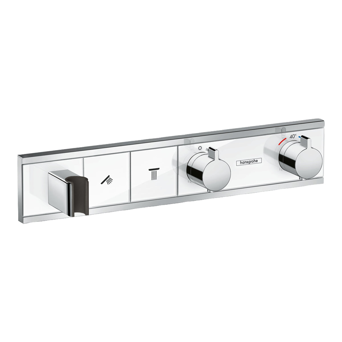 Hansgrohe RainSelect Thermostat for concealed installation for 2 functions with integrated shower holder White Chrome 15355400.jpg